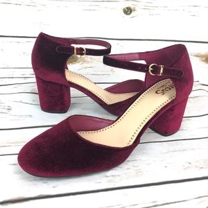 Sam Edelman Womens Heels Sz 12 Maroon Red Velvet